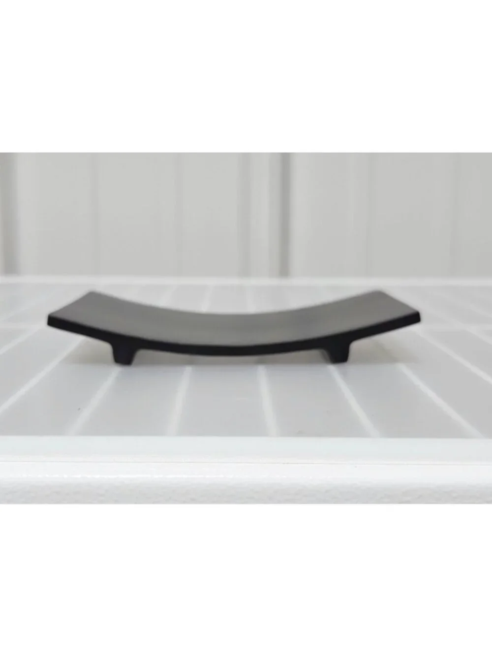 Nu Steel Loft Collection Black Metallic Resin Material Wide Profile Soap Dish